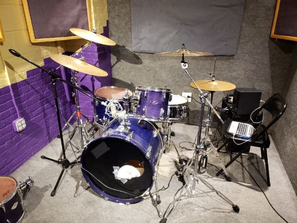 light audio recording drums setup