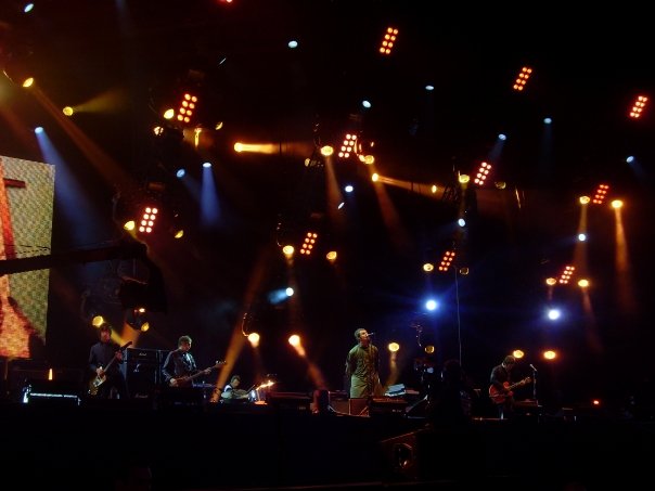 Oasis onstage at Slane Castle in 2009